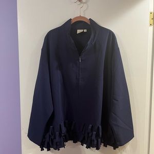 Navy blue light weight zippered jacket. Size 2X. Truth & Style. NWOT